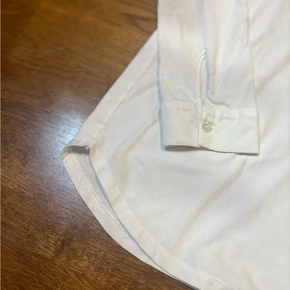 EILEEN FISHER Soft Jersey Button Front Shirt – White – Size Large - Picture 5 of 9